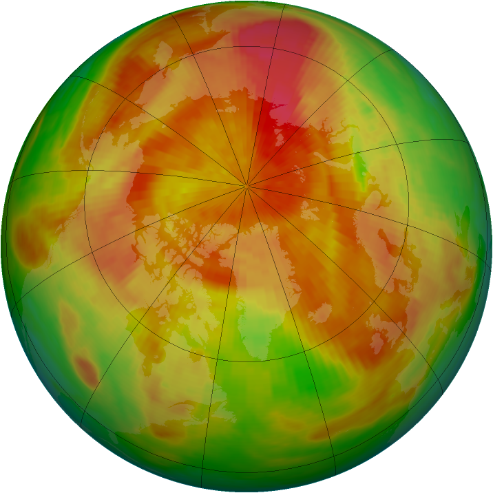 Arctic ozone map for 14 April 1986